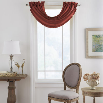 Elrene Versailles Rod Pocket Waterfall, How To Hang Waterfall Valance Curtains In Living Room