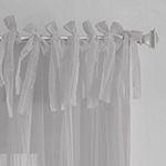 Elrene Home Fashions Jolie Crushed Sheer Tie Top Single Curtain Panel