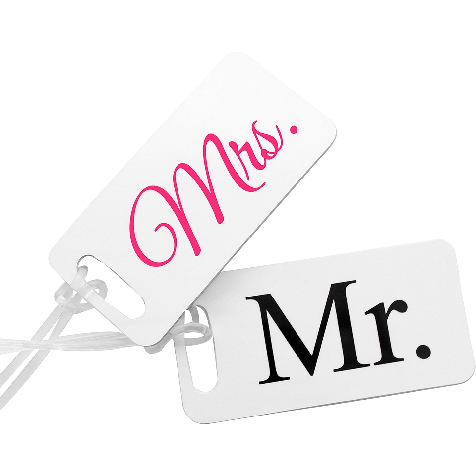 Mr. & Mrs. 4 pc. Personalized Luggage Tag Set