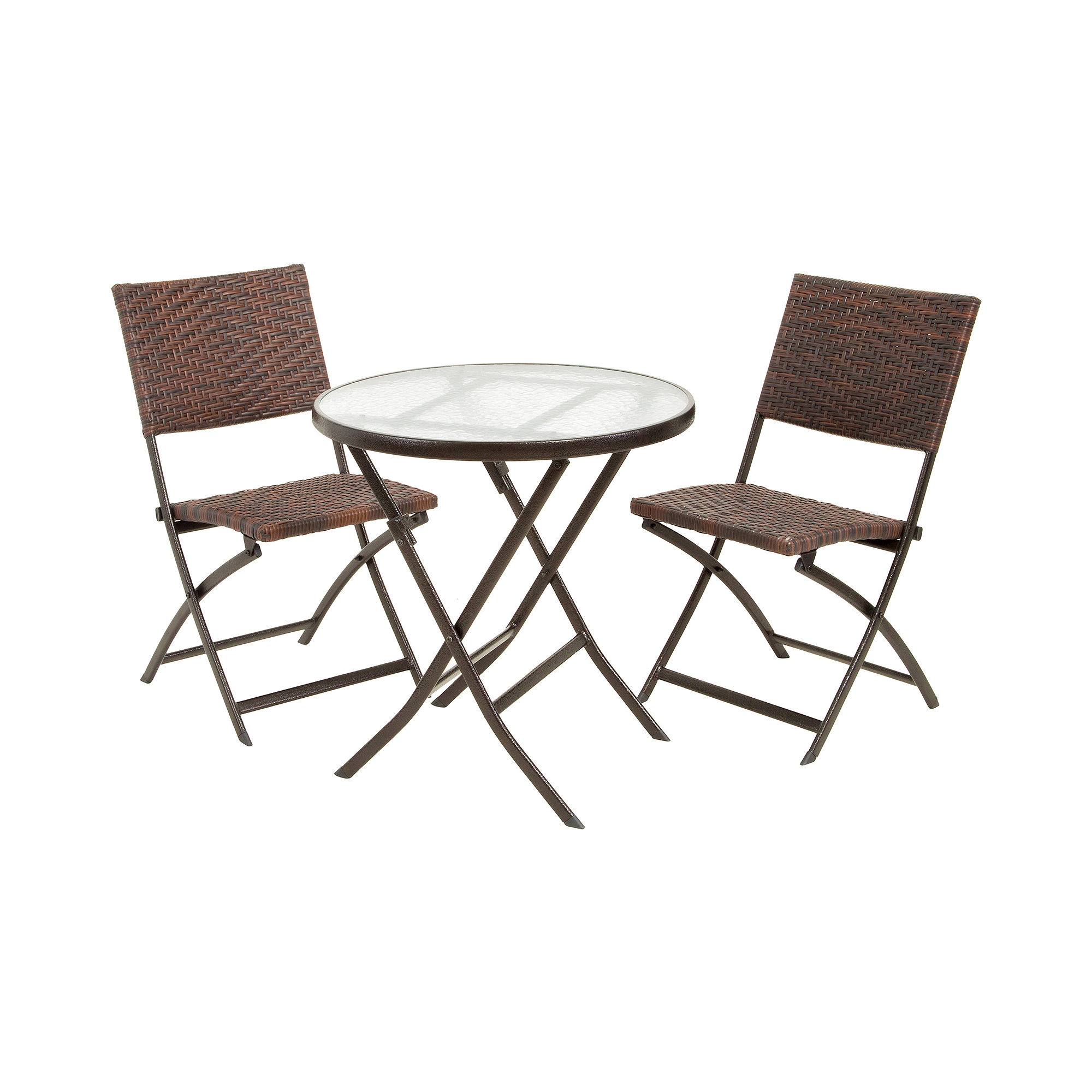 Caracas 3-pc. Wicker Outdoor Folding Table and Chair Set