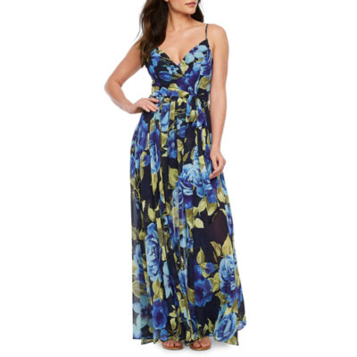 Premier Amour Sleeveless Floral Maxi Dress, Color Navy Blue JCPenney