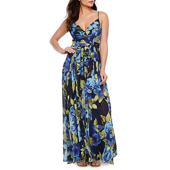 Premier Amour Sleeveless Floral Maxi Dress, Color: Navy Blue - JCPenney