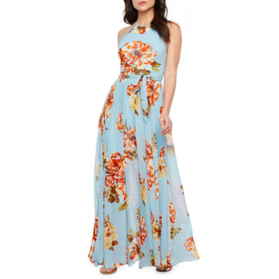 premier amour sleeveless floral maxi dress