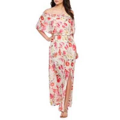 premier amour off the shoulder floral maxi dress