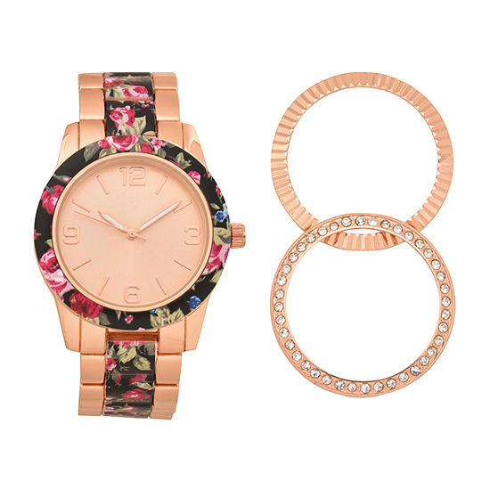 Geneva Womens Rose Goldtone Bracelet Watch Wac7254jc
