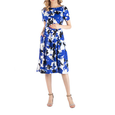 abstract print midi dress