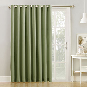 Sun Zero Emory Energy Saving Light Filtering Grommet Top Single Patio Door Curtain Jcpenney - Single Patio Door Curtain Panel