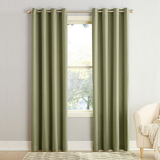 Sun Zero Emory Energy Saving Light-Filtering Grommet Top Single Curtain Panel