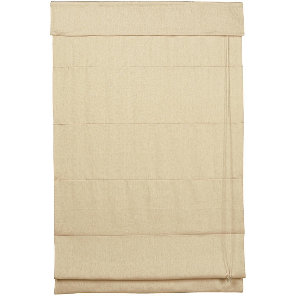  Home Linen Roman Shade with Inaccessible Cord, Ivory