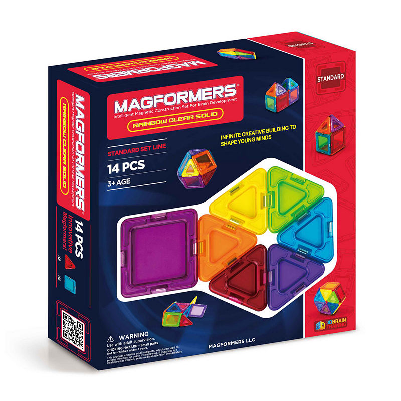 Magformers Solids Clear Rainbow 14 Pc. Set