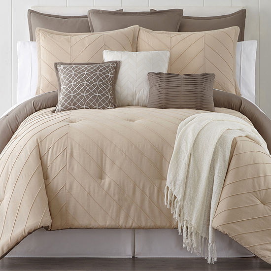 Home Expressions Arden 10 Pc Comforter Set Color Tan Jcpenney