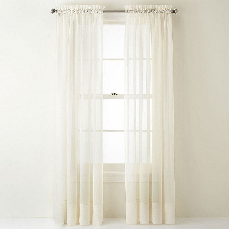 Home Expressions Lisette Rod-Pocket Sheer Panel, 60