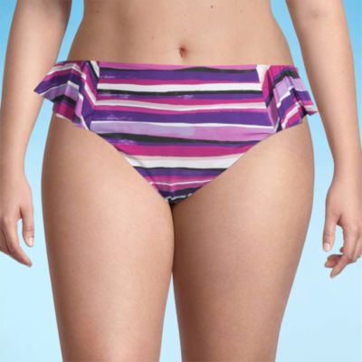 Mynah Womens Striped Hipster Bikini Swimsuit Bottom Plus
