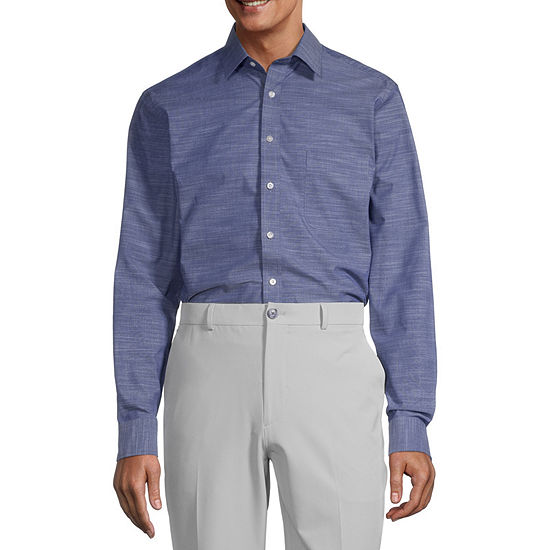 Stafford Mens Regular Fit Long Sleeve Button-Down Shirt