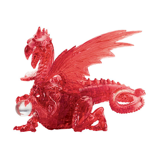 BePuzzled 3D Crystal Puzzle - Dragon (Red): 56 Pcs
