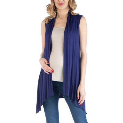 draped sleeveless cardigan