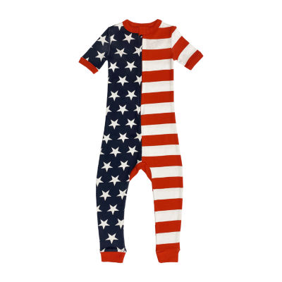 Americana Family Little Big Unisex Short Sleeve One Piece Pajama Color Red White Blue Jcpenney