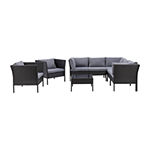 Parksville Patio Collection 6-Piece Sectional Set With Two Chairs