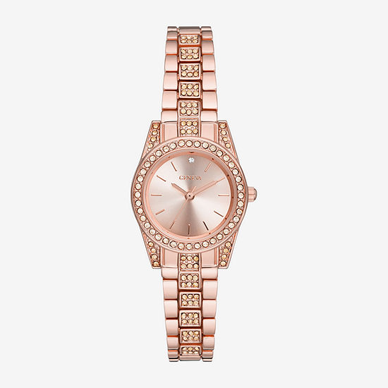 Geneva Womens Crystal Accent Rose Goldtone Bracelet Watch Fmdjm262