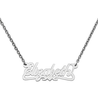 Personalized 12x35mm Heart Scroll Name Necklace Jcpenney