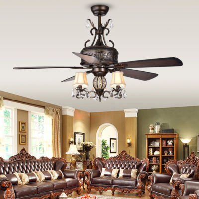 Firtha 5 Blade Antique Style 3 Light 52 Inch Ceiling Fan
