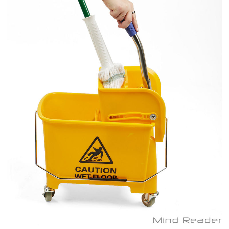 Mind Reader 20 Liter Mop Wringer Trolley, Yellow