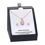 Sparkle Allure 2-pc. Cubic Zirconia 18K Rose Gold Over Brass Jewelry Set