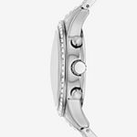 Relic By Fossil Womens Multi-Function Crystal Accent Silver Tone Bracelet Watch Zr15992