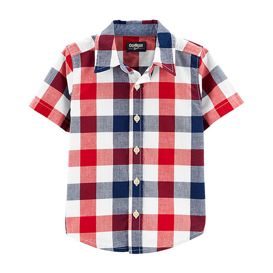 Oshkosh Toddler Boys Short Sleeve Button-Down Shirt