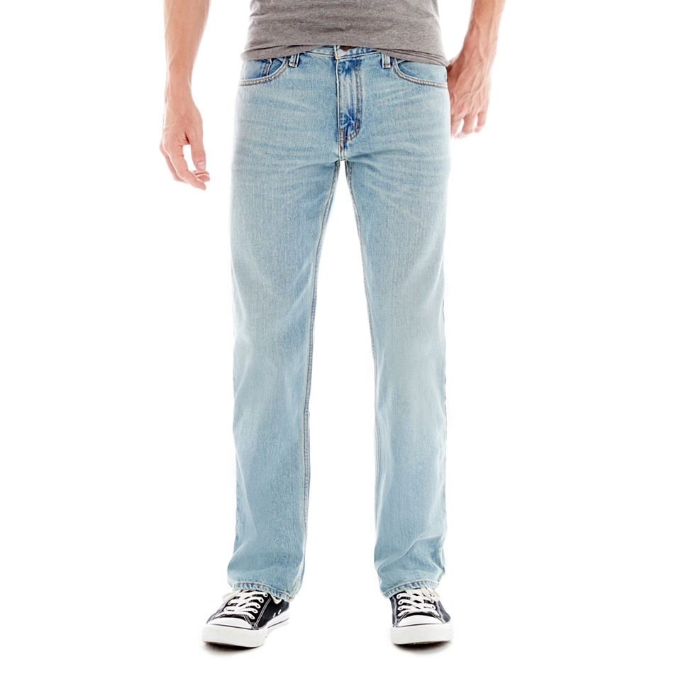 ARIZONA Original Straight Light Wash Jeans, Light Sandy, Mens