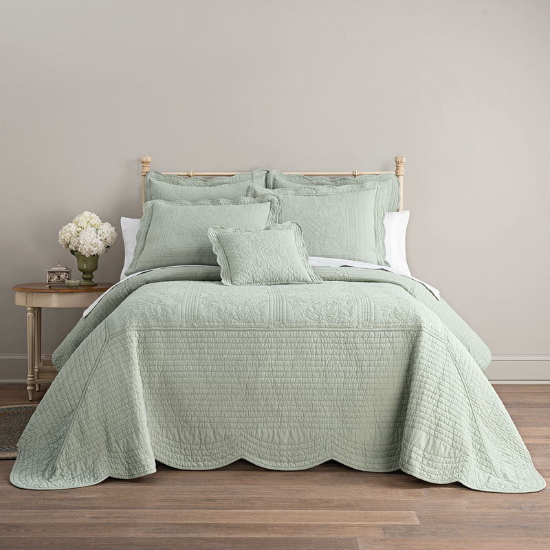Home Expressions Everly Bedspread, Queen, Green