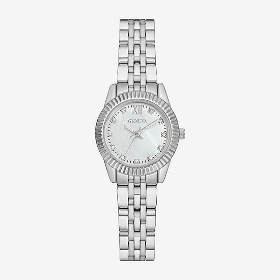 Geneva Womens Crystal Accent Silver Tone Bracelet Watch Fmdjm247