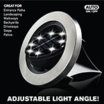 Bell + Howell 8 LED Super Bright Solar Powered Swivel Disk Light Auto On/Off, Weatherproof Rust-Free 4 Pk