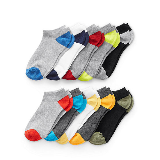 Thereabouts Little & Big Boys 10 Pair Low Cut Socks
