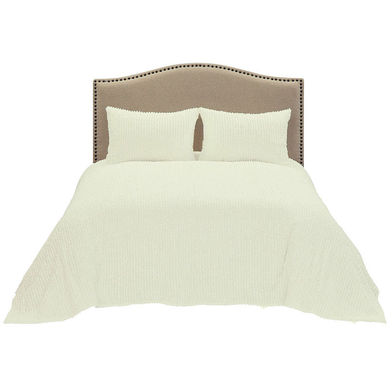 Channel Chenille Bedspread, King, White