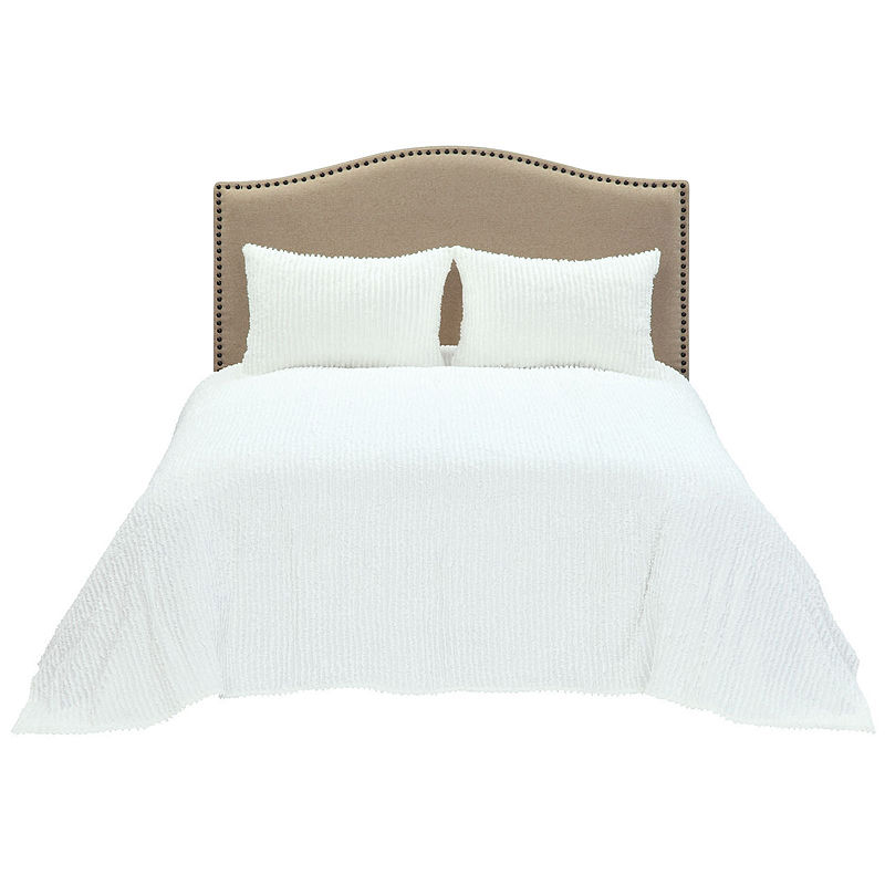 Channel Chenille Bedspread, King, White