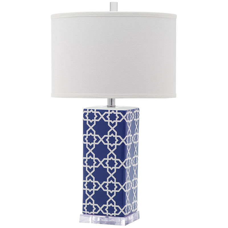 Safavieh Isolde Quatrefoil Table Lamp, Blue