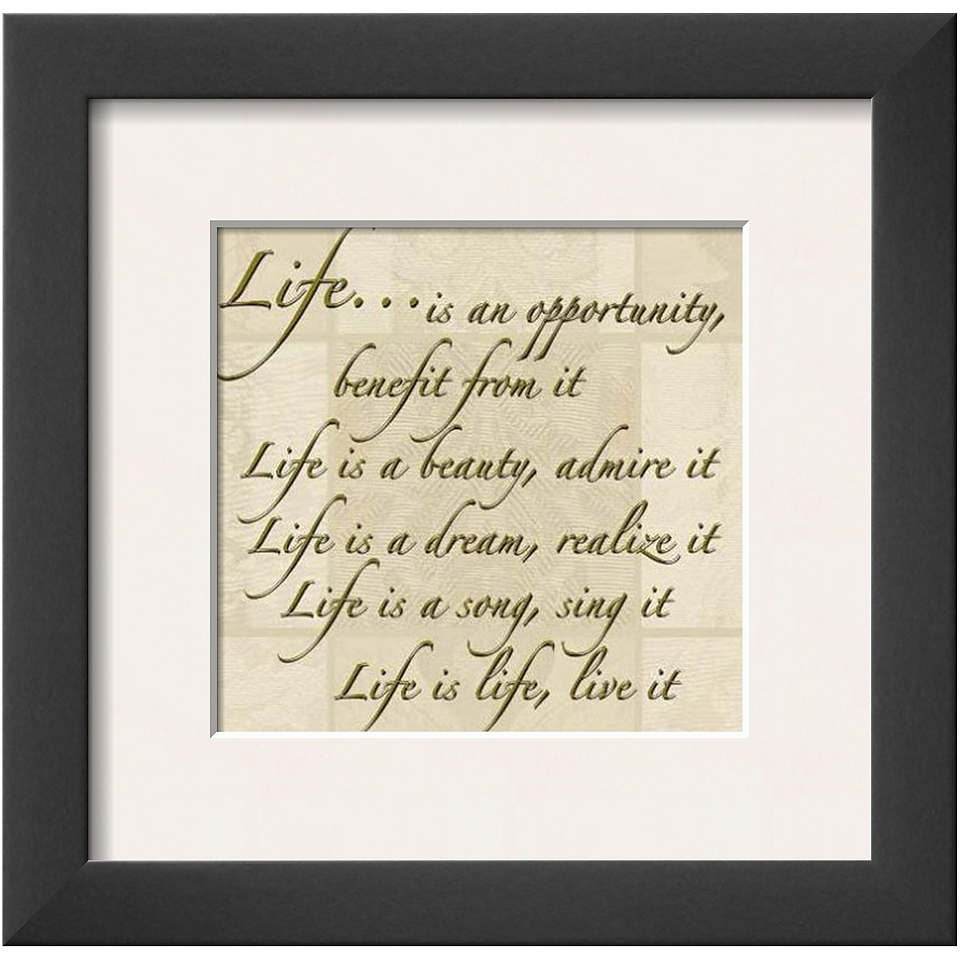 ART Words to Live By Life Framed Print Wall Art