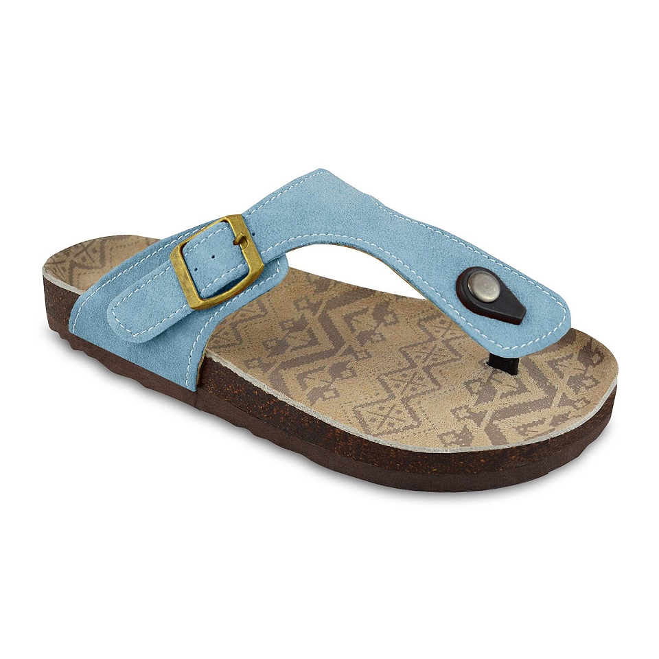 MUK LUKS Terra Turf Flat Sandals, Blue, Womens