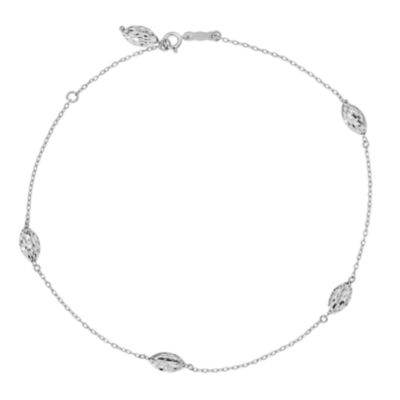 14k white gold ankle bracelet