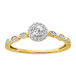 Womens 1/4 CT. T.W. Genuine White Diamond 10K Gold Round Engagement Ring