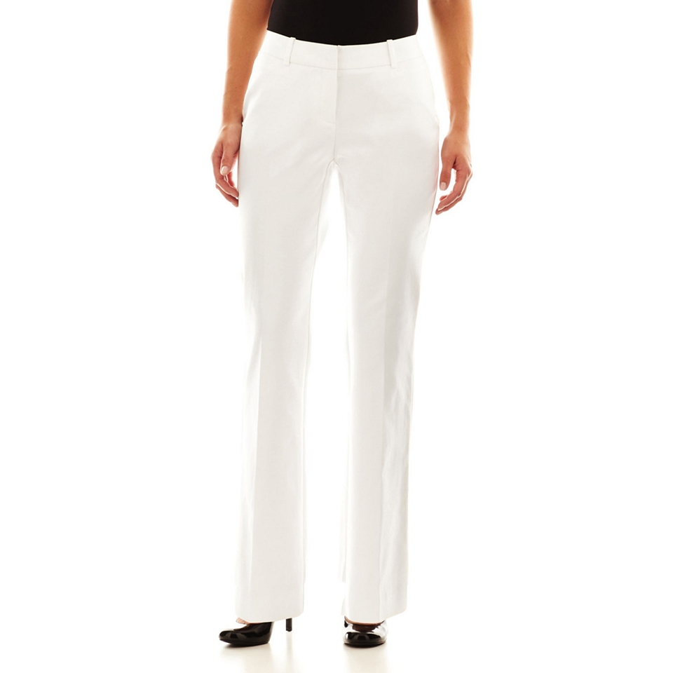Worthington Curvy Essential Trouser Pants, White, Womens
