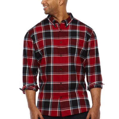 big and tall red and black flannel shirt