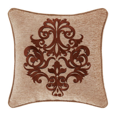 Queen Street Lakeview 18x18 Embellished Beige Square Throw Pillow