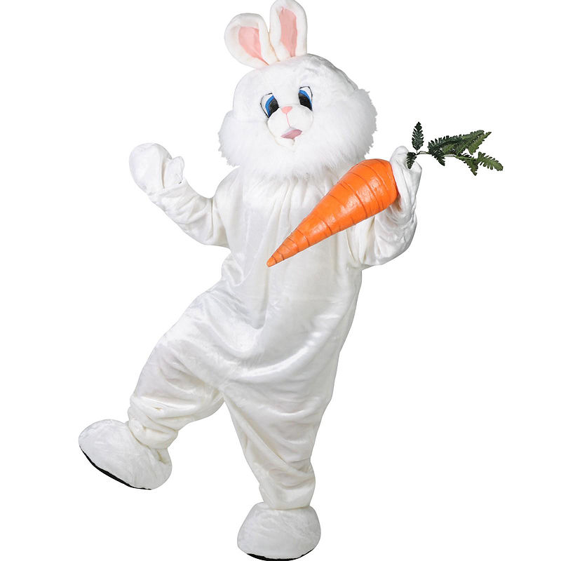 Buyseasons Bunny Plush Deluxe Mascot Adult Costume - One-Size, White