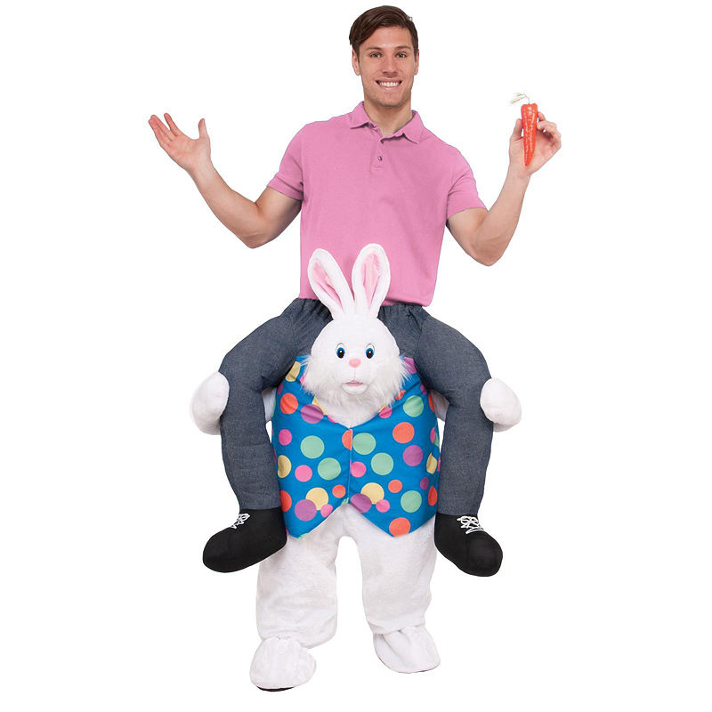 Buyseasons Ride An Easter Bunny Adult Costume - One Size Fits Most, White