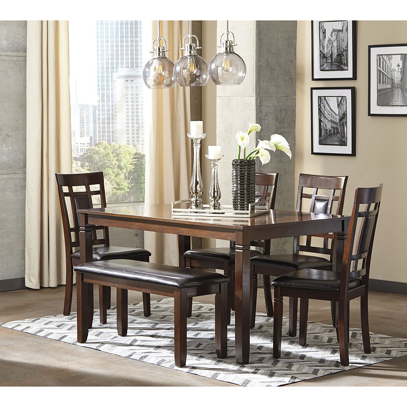 Ashley Dining Table Set Brown