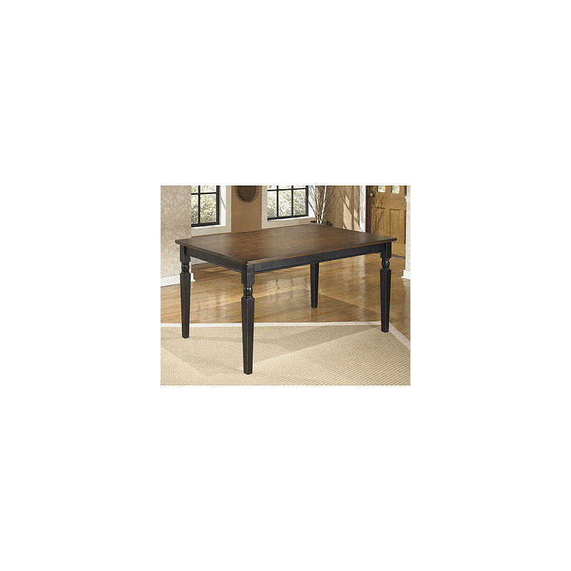 Dining Table: Signature Design by Ashley Owingsville Rectangular Dining Room Table - Black/Brown