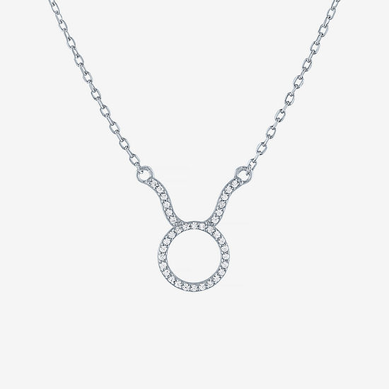 Diamond Addiction "Taurus" Womens 1/8 CT. T.W. Lab Grown White Diamond Sterling Silver Pendant Necklace