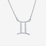 Diamond Addiction "Gemini" Womens 1/7 CT. T.W. Lab Grown White Diamond Sterling Silver Pendant Necklace